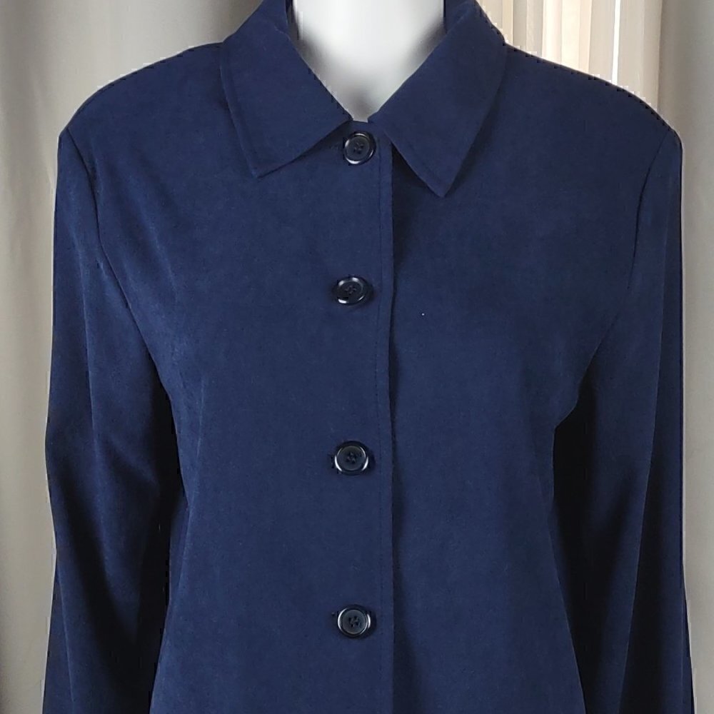 Briggs New York Women's Blue/Navy 4 Button Jacket Size 12 (NWT) - Picture 2 of 12
